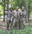 A statue at the entrance to the Vietnam memorial